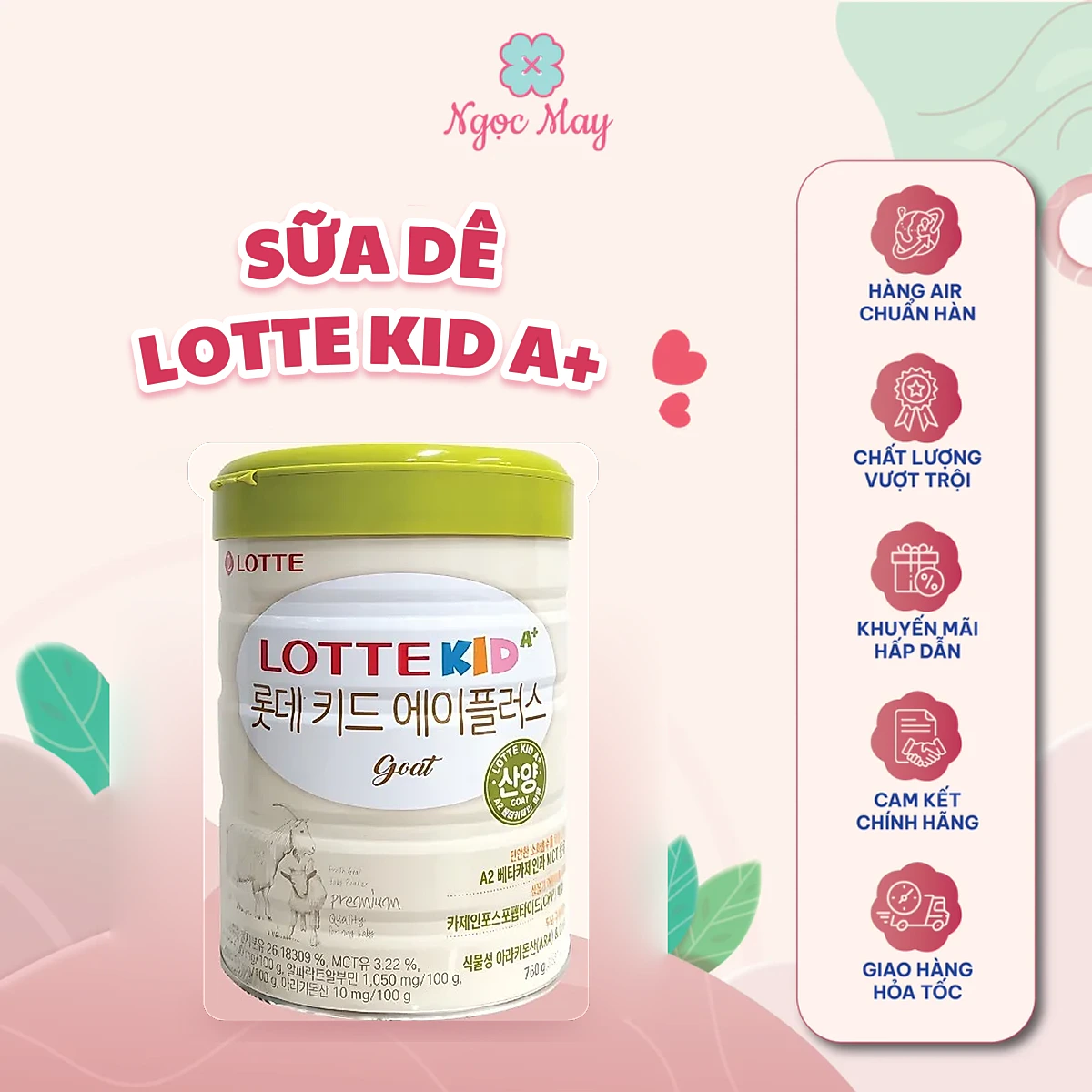 Sữa Dê Lotte Kid A+